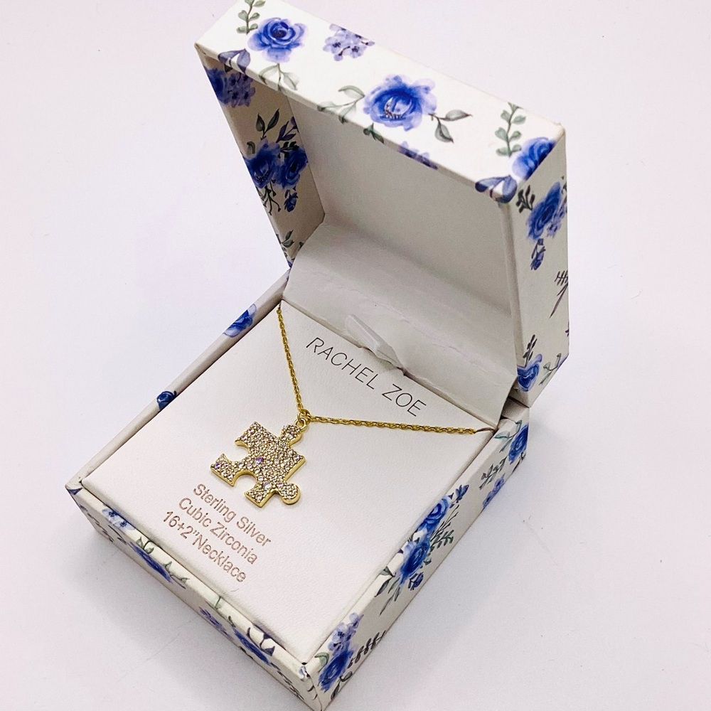 Rachel Zoe Gold and Silver Puzzle Necklace